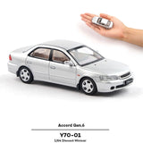 1/64 Scale 6th Gen Accord CF4/CL1 Silver JDM Sedan Diecast Alloy Model Gift