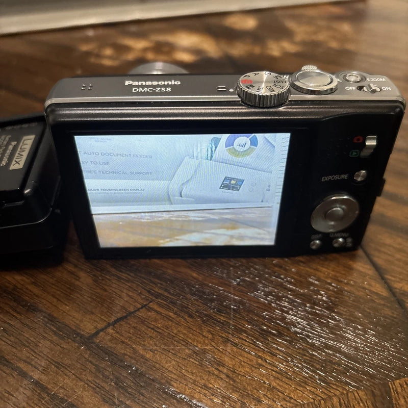 Used Panasonic LUMIX DMC-ZS8 14.1MP 16x Zoom Digital Camera Black W/ Charger