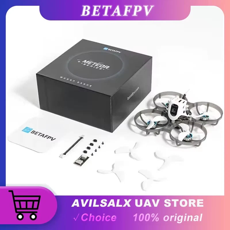 FPV whoop drone kit with black BETAFPV box, mini drone and propellers accessories
