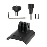 Black drone camera searchlight mount holder with base plate and screws
