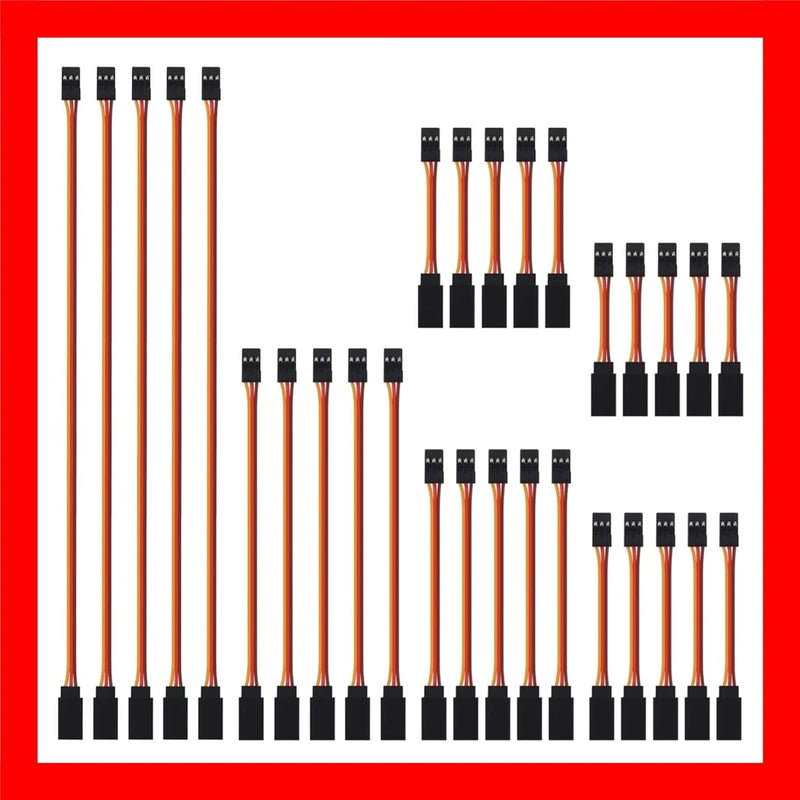 30pcs 3-Pin Servo Extension Cable JR Connector for RC Car Airplane 6 Sizes Converter