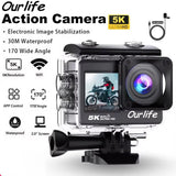 5K Action Camera 4K60FPS Dual IPS Touch LCD WiFi 170?? 30M Waterproof 5X Zoom