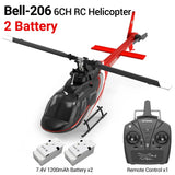 Yuxiang F08 Bell 206 RC Helicopter 1/27 2.4G 6CH 6-Axis Optical flow 2 Battery