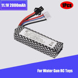 1Pack 501855 2000mAh 11.1V Li-ion Battery with SM-2P plug For Water Gun toys Battery
