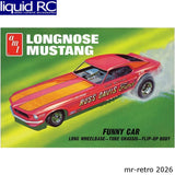 AMT 1268 1/25 69 Mustang Long Nose Funny Car Gas Ronda Plastic Model Kit