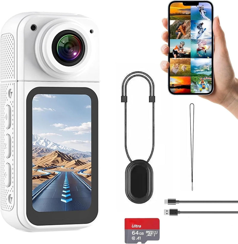 WiFi Sports Magnetic Action Mini Thumb Body Video Camera 1.47" Vlogging 64GB