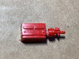 Red 1/24 scale model kit battery unit with attached cylindrical connector