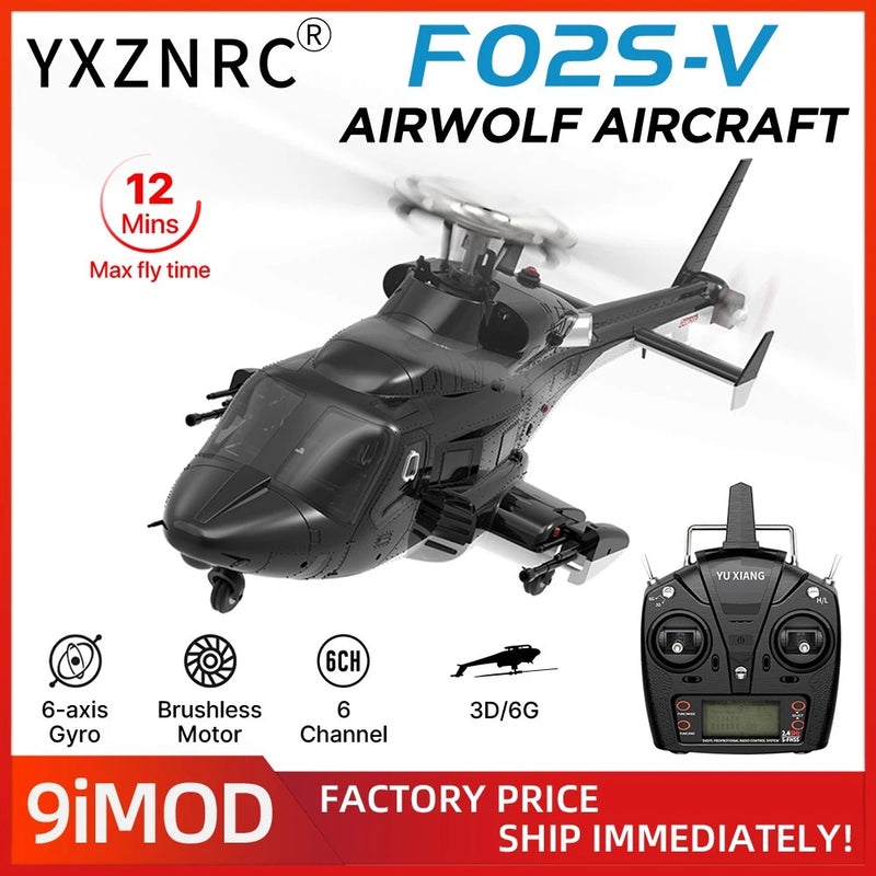 YUXIANG F02-V Airwolf  RC Helicopte 1/34 3D 6CH  6-Axis Gyro Brushless Aircraft