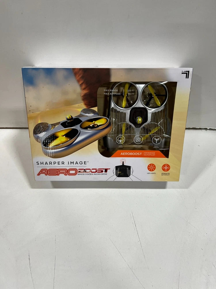 Remote control racing drone gift box with AeroBoost branding