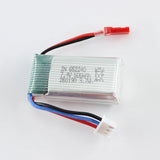 RC LiPo battery pack with red/black wires and white 2-pin connector