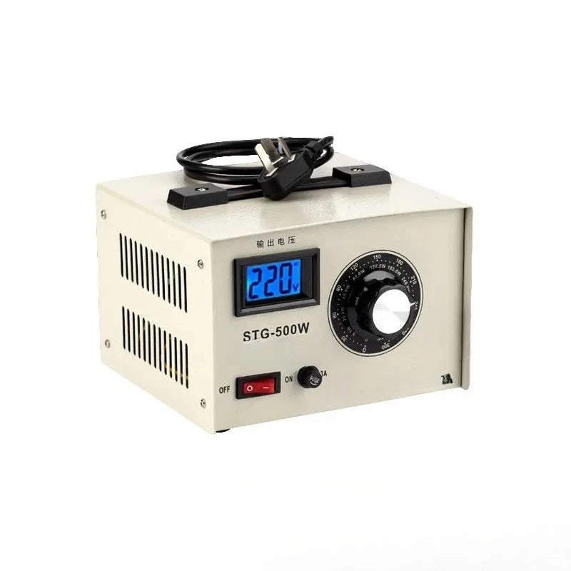 AC Voltage Regulator with Current Power Display and Adjustable Transformer