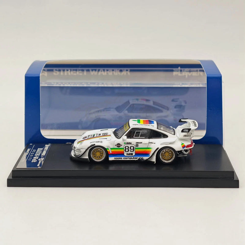 SW 1:64 911 993 #89 Racing Sports Model Diecast Metal Car White