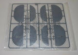 1/32 scale aircraft model sprue with vertical stabilizer parts, gray plastic pieces