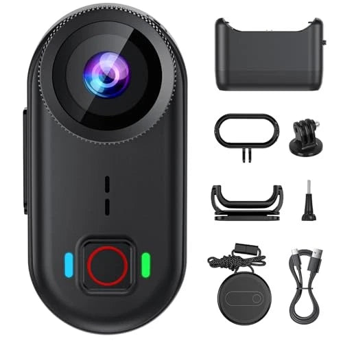 toberto 4K Thumb Action Camera, Mini Body Camera with WiFi, Magnetic Wearable