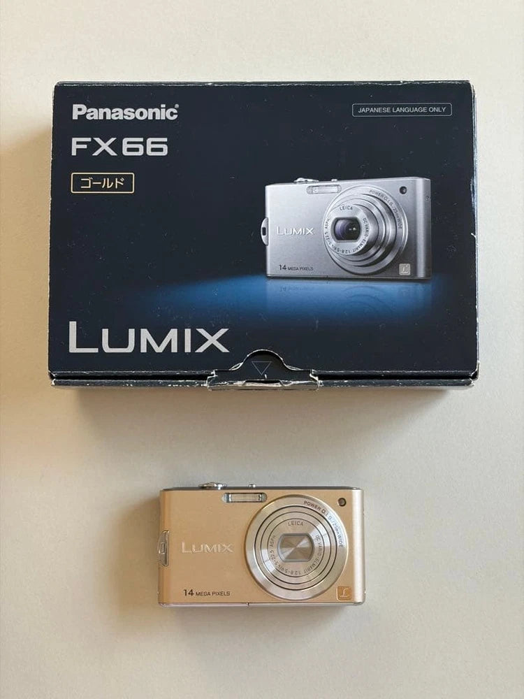 Panasonic Lumix FX66 Digital Camera 14MP Gold with Accessories Used From Japan