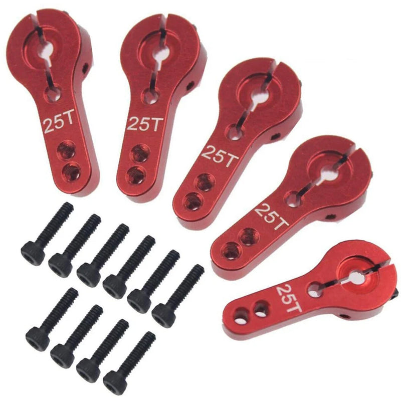 5 pcs Red Aluminum 25T Steering Servo motor Horns Arm for Futaba RC Car Airplane