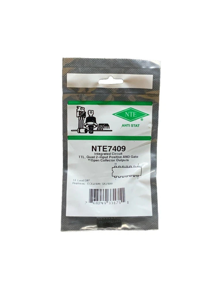 NTE7409 IC TTL Quad 2-Input Positive AND Gate W/ Open Collector Outputs DIP14