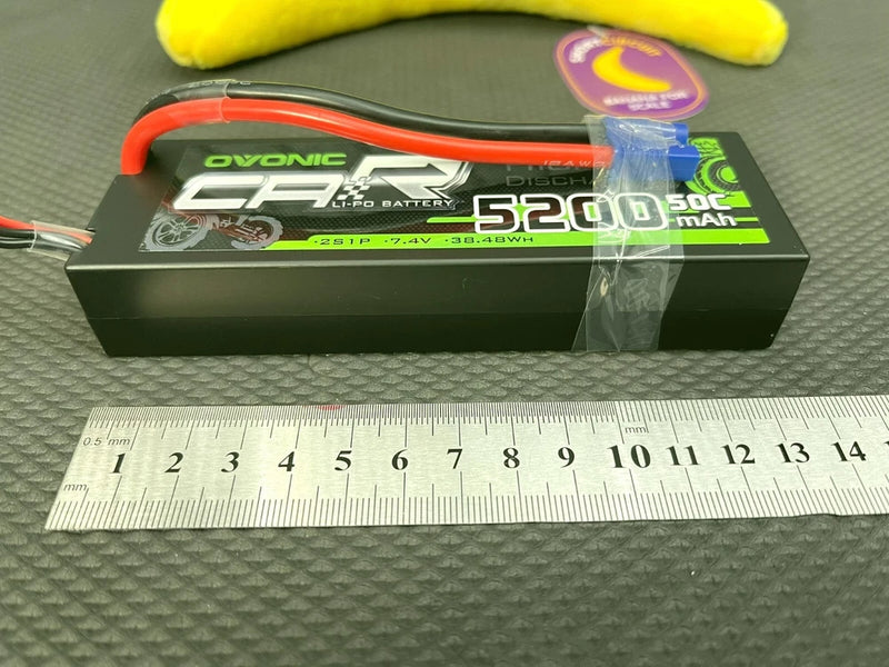 OVONIC 2S Lipo Battery 50C 5200mAh 7.4V Lipo Battery with EC3 Connector for 1/8 Battery