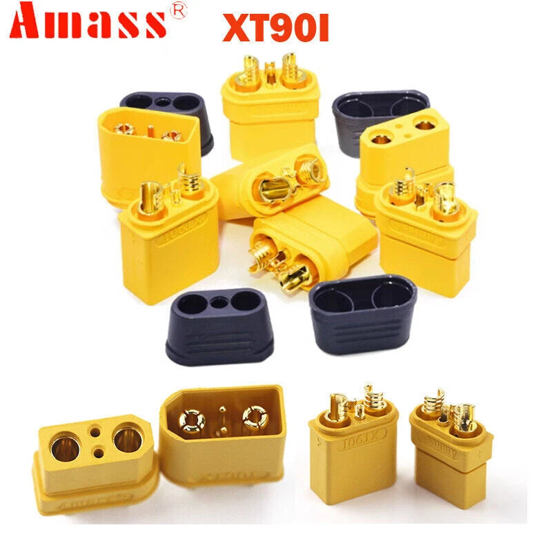 10x AMASS XT90I XT90(2+2) Connector Drone 4.5mm M F Gold Plated Bullet EU AU