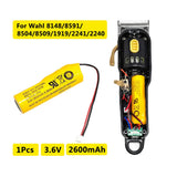 3.6V 2600mAh cordless clipper battery pack with wiring and label