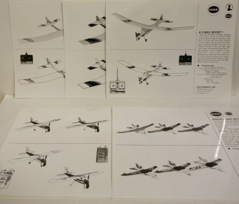 Lot of 5 Cox Hobbies Black & White Photographs Hurricane, 2 E-Z Bee & More
