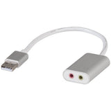 Quality Converter USB 2.0 to Audio/Mic 3.5mm Plug and Play No Drivers Required