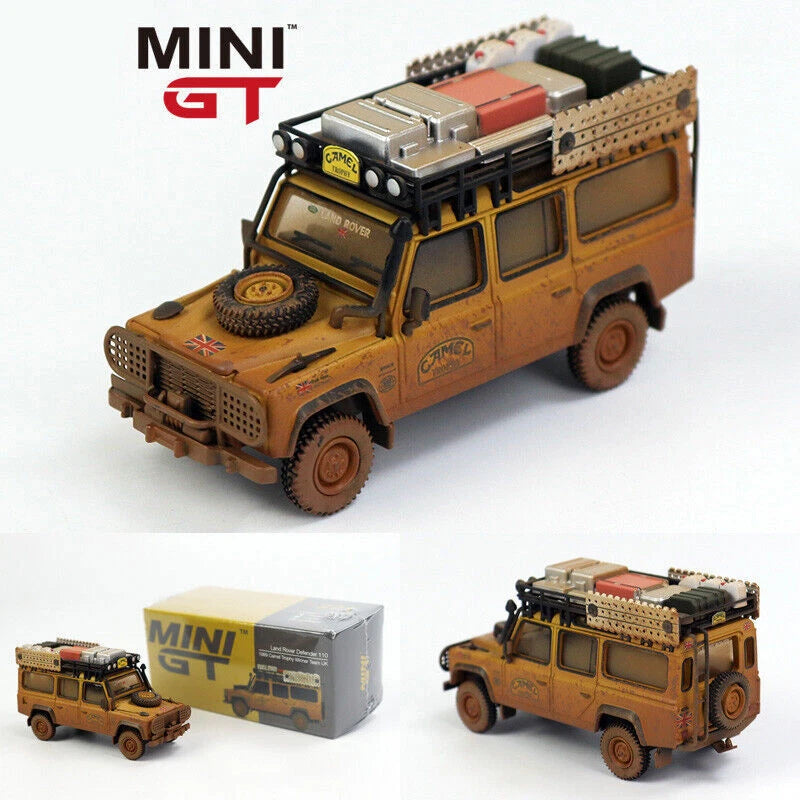 MINIGT 1:64 Land Rover Defender 110 Camel Trophy Winner UK 1989 Alloy Model Car