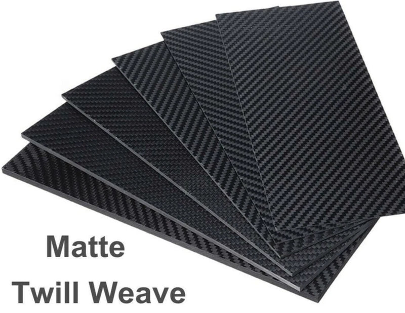 Matte 3K carbon fiber plate, twill weave sheets, dark black, rectangular