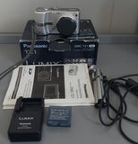 Panasonic LUMIX DMC-TZ1 5.0MP Digital Camera Silver Tested W/ Charger & Box