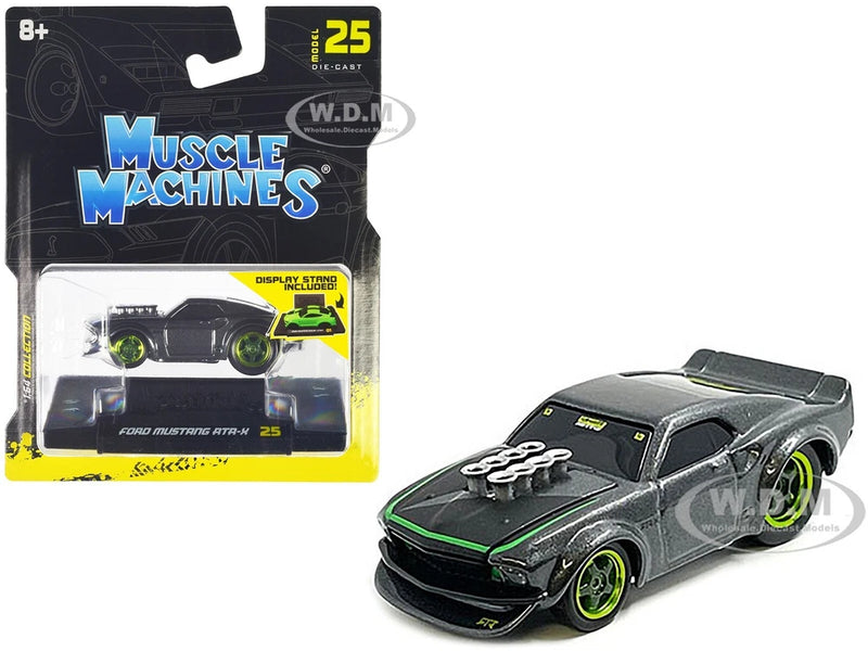 FORD MUSTANG RTR-X GRAY 1/64 DIECAST MODEL CAR BY MUSCLE MACHINES 15565