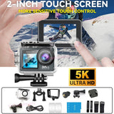 Underwater Wi-Fi Anti-Shake Action Camera 5K 30FPS Sports Camera Remote Control