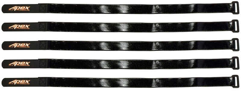 Apex RC Products 16mm X 400mm HD Rubberized Battery Straps - 5 Pack #3022 Battery