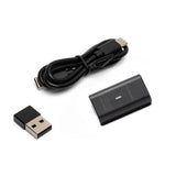 Black USB-A to USB-C charging cable and IC2 connector