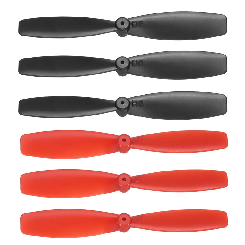 6 Set 55mm/2 Inch Propeller 2-Vane Blades Props, Black/Red