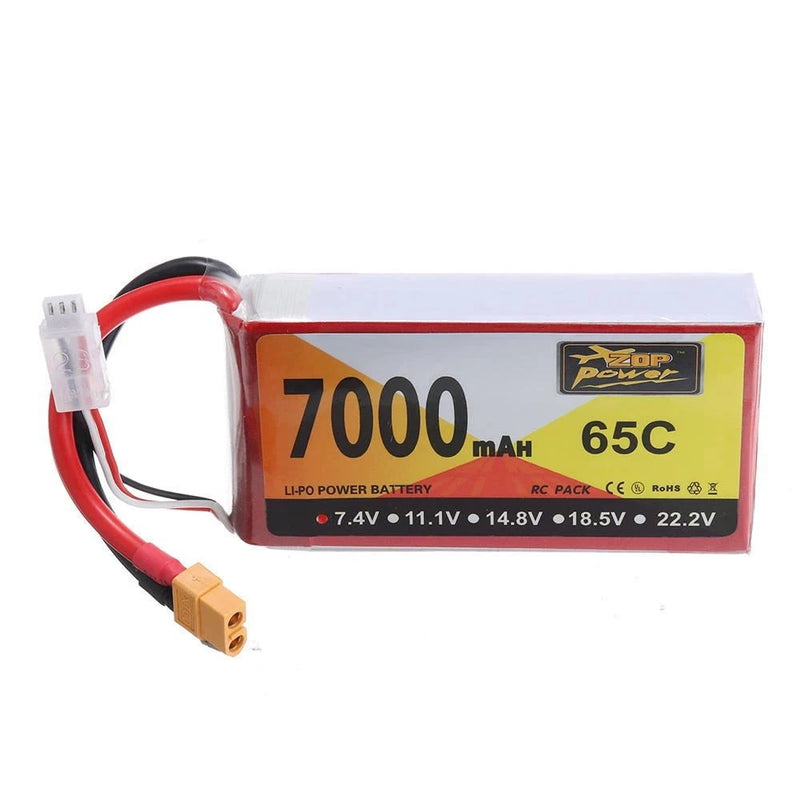 7.4V 2S 7000mAh High Capacity 65C LiPo Battery XT60 Plug RC FPV Drone Battery