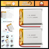1000mAh 3.7V LiPo Battery Pack with PCM Protection, Micro JST Connector - 2 Pack Battery