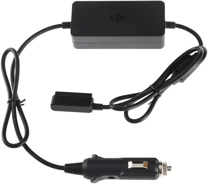 DJI Mavic Pro car charger with black power cable and connector plug