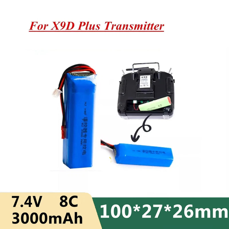 7.4V 3000mAh RC Battery for Frsky Taranis X9D Plus Transmitter Toy Accessories Battery