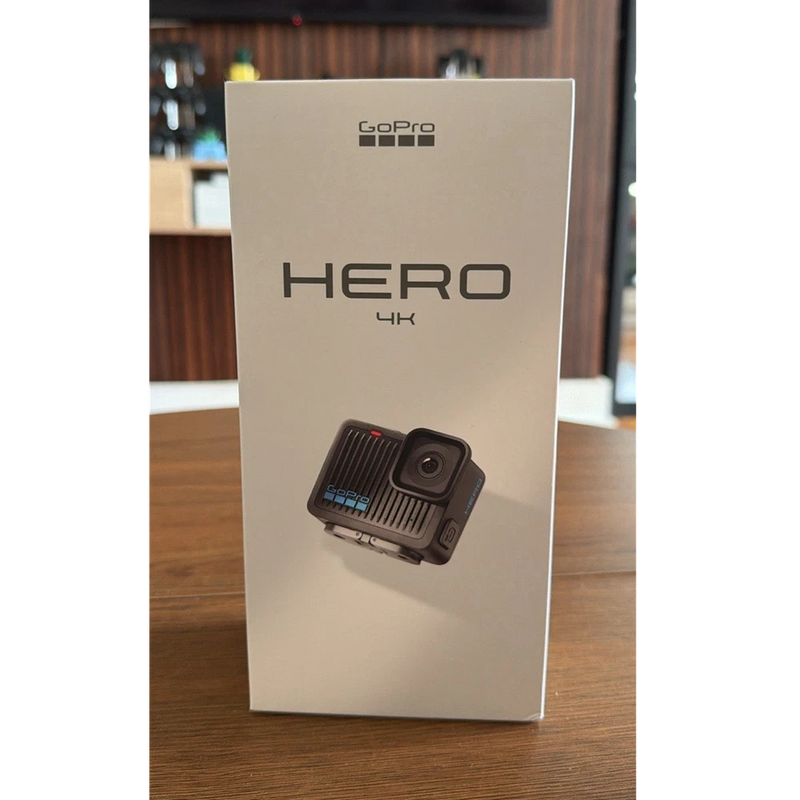 GoPro HERO4K action camera retail box with HERO 4K text and camera illustration