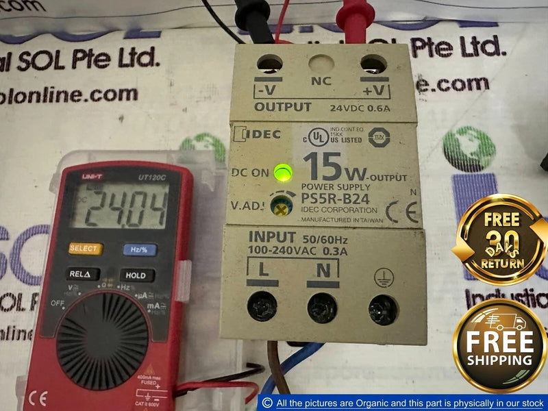 Idec PS5R-B24 Power Supply 24 VDC DIN Rail Mount IDEC Corporation PS5RB24