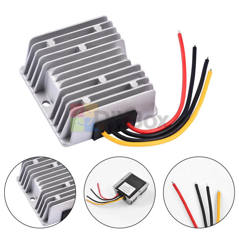 Power Converter Regulator DC 24V 36V 48V Step-Down to DC 12V 10A/20A Waterproof