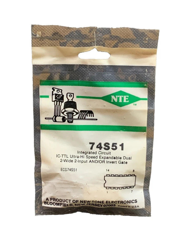 NTE74S51 IC TTL Ultra Hi Speed Expandable Dual 2 Wide 2 Input AND/OR Invert Gate