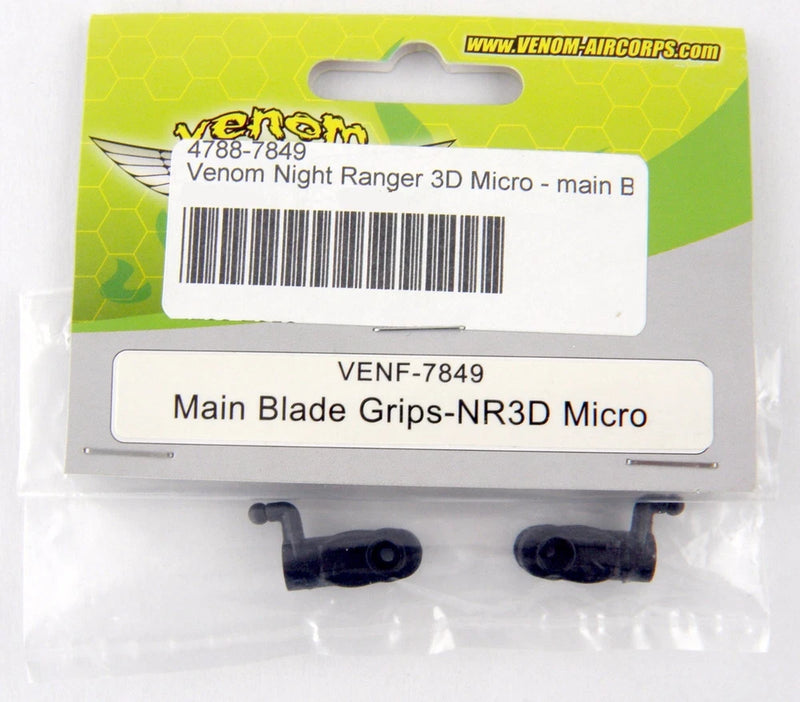 Venom Night Ranger 3D Micro RC helicopter main blade grips in blister pack, black