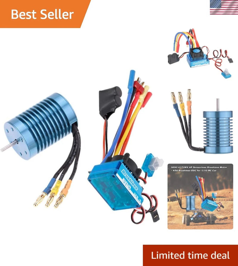 Brushless ESC and motor set with wiring harness, connectors, and power leads