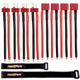 T Plug Connector Female Male with 14AWG Silicone Battery Straps RC Lipo 4 Pairs Battery
