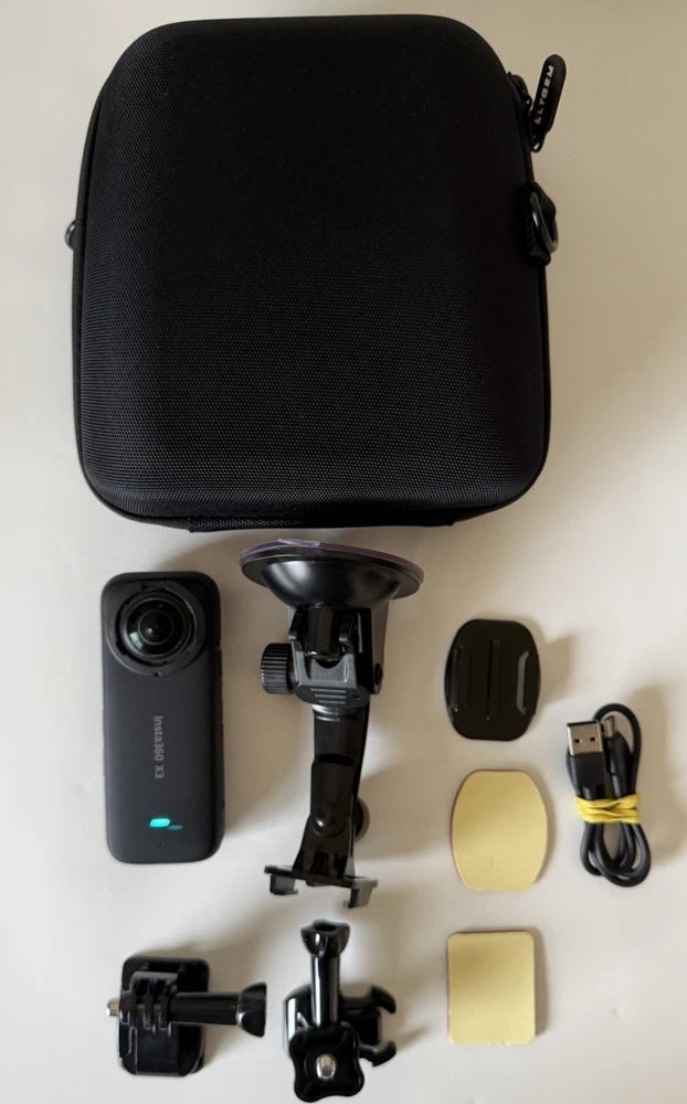 Insta360 X3 Camera 72MP Adventure Bundle Hard Case 512GB Memory & Accessories