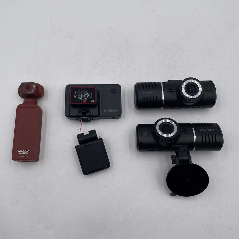 Lot of 4 Various Action and Dash Cameras NOT WORKING FOR PARTS - READ