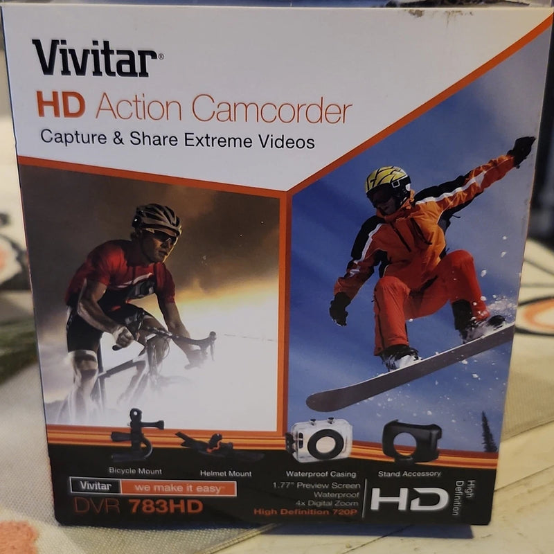 Vivitar DVR 783HD HD Action Camcorder Waterproof LCD Screen 4x Zoom Helmet Mount