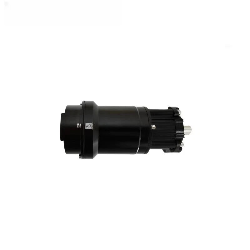 Black screw motor gear set with sync gear, cylindrical housing and output shaft