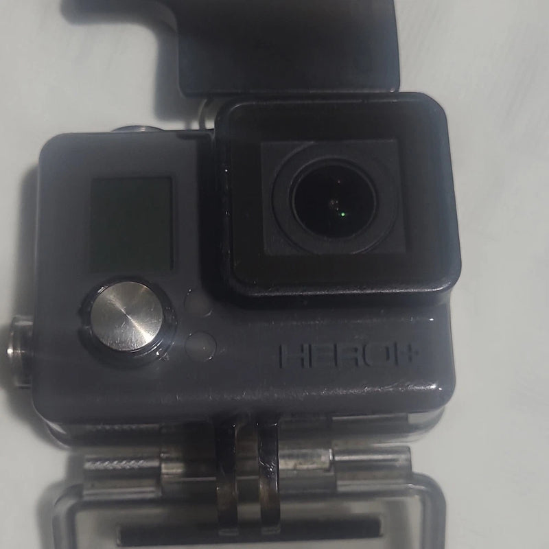 GoPro HERO+ black action camera in waterproof housing with front lens